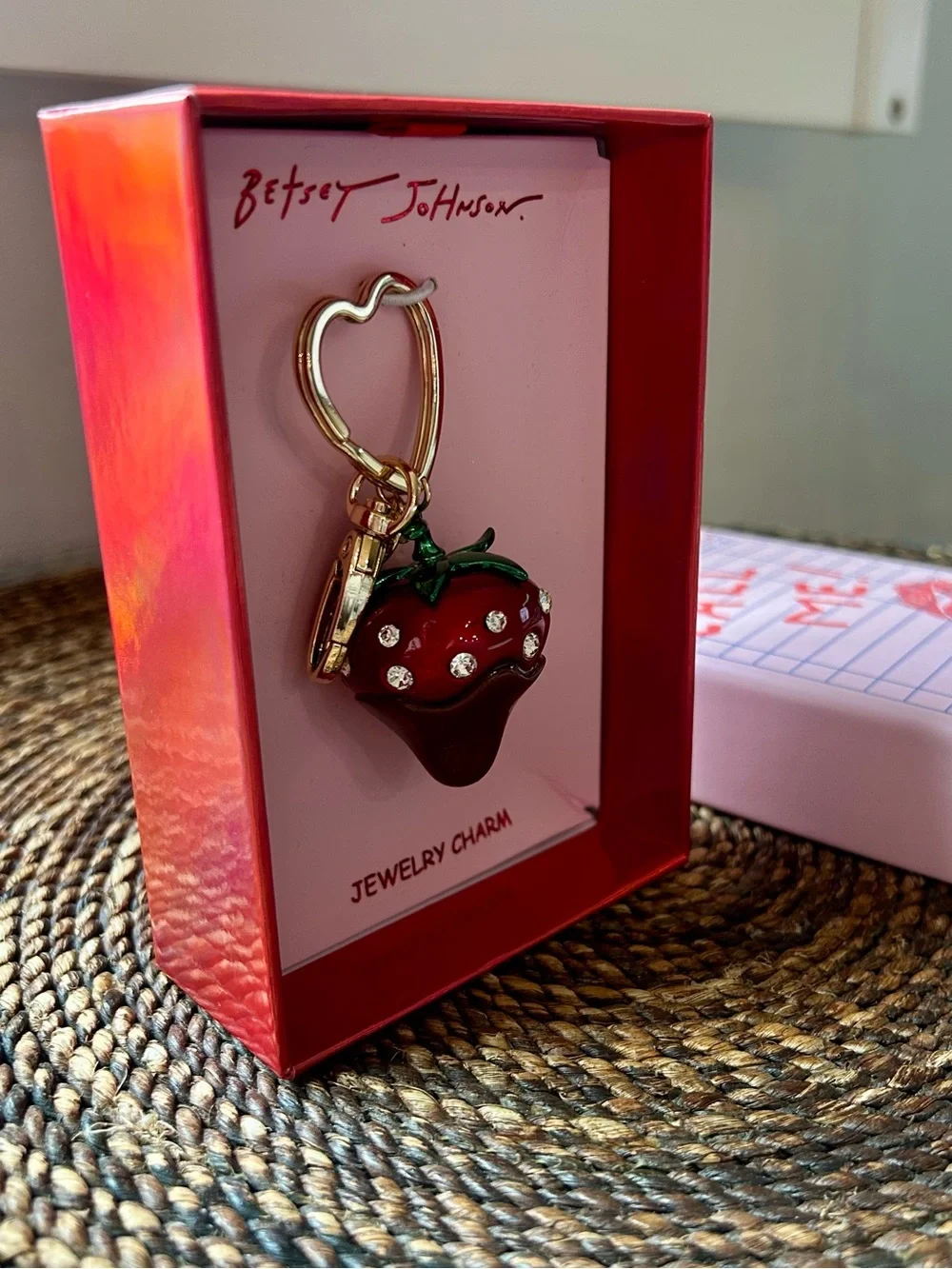 Betsey Johnson Chocolate Dipped Strawberry Purse Charm